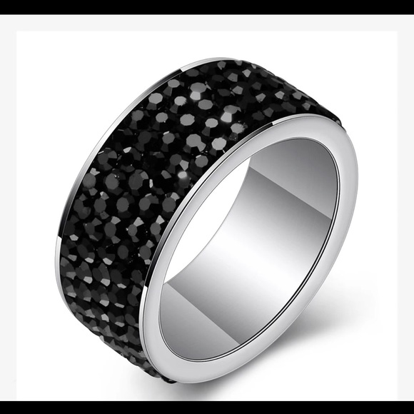Stainless Steel Crystal Ring NEW - Picture 1 of 1